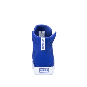 Mens Supra High Top Shoes ALUMINUM Royal/white | AU-57593